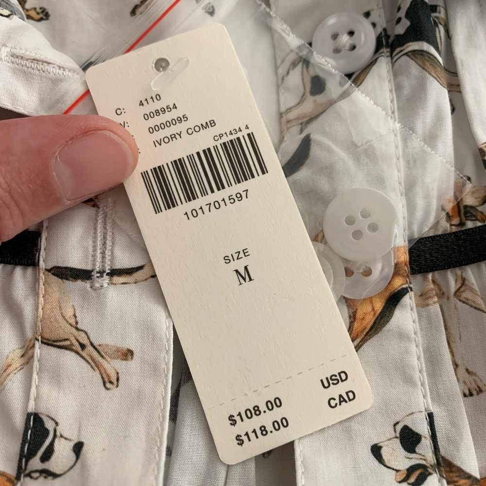 Anthropologie, Maeve Dog Print Blouse, M - Picture 7 of 7